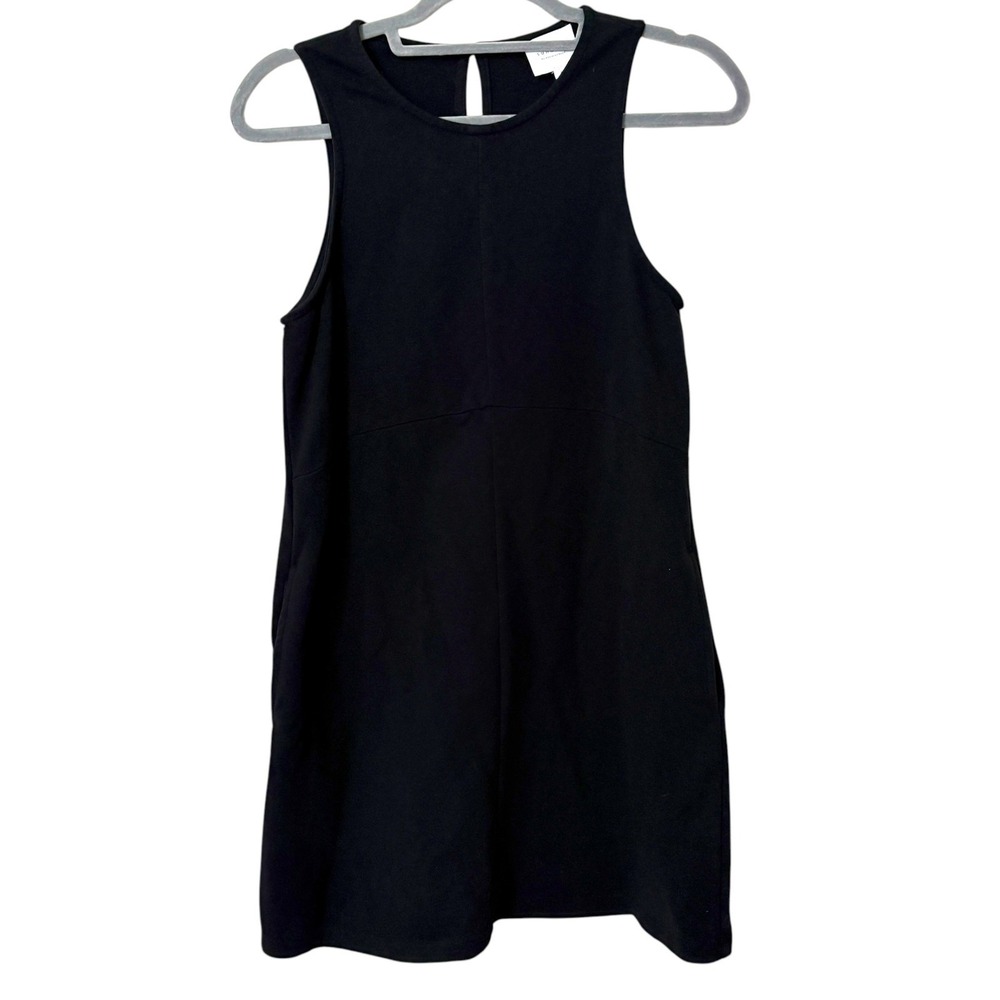Sundays Womens S Shift Dress Black Sleeveless Cotton Casual Relaxed Fit Basic